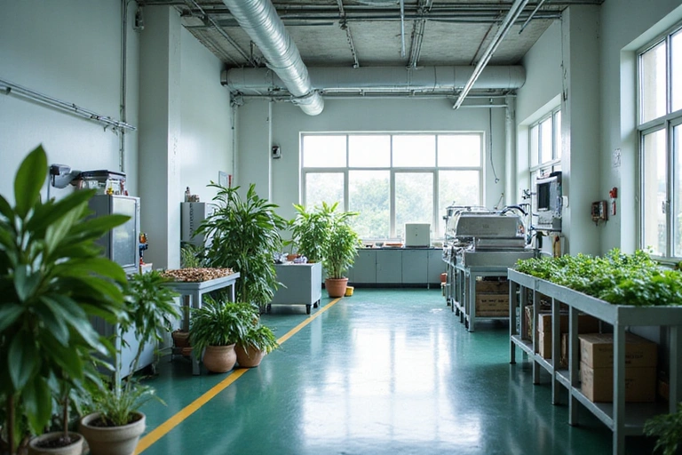 Larawan ng modernong herbal processing facility