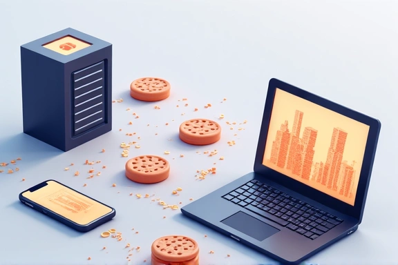 Illustration of cookies being created and stored on a device