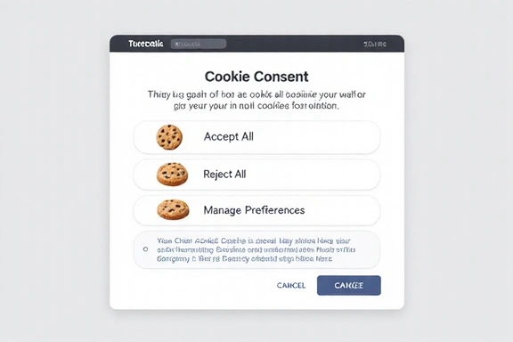 Illustration of a cookie consent banner or pop-up